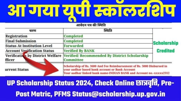 UP Scholarship Status 2024 Check Online Renewal (UP Pre & Post Matric Status)