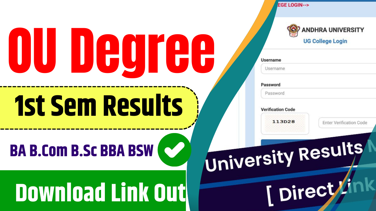 OU Degree 1st Sem Results 2024 Download Link Out