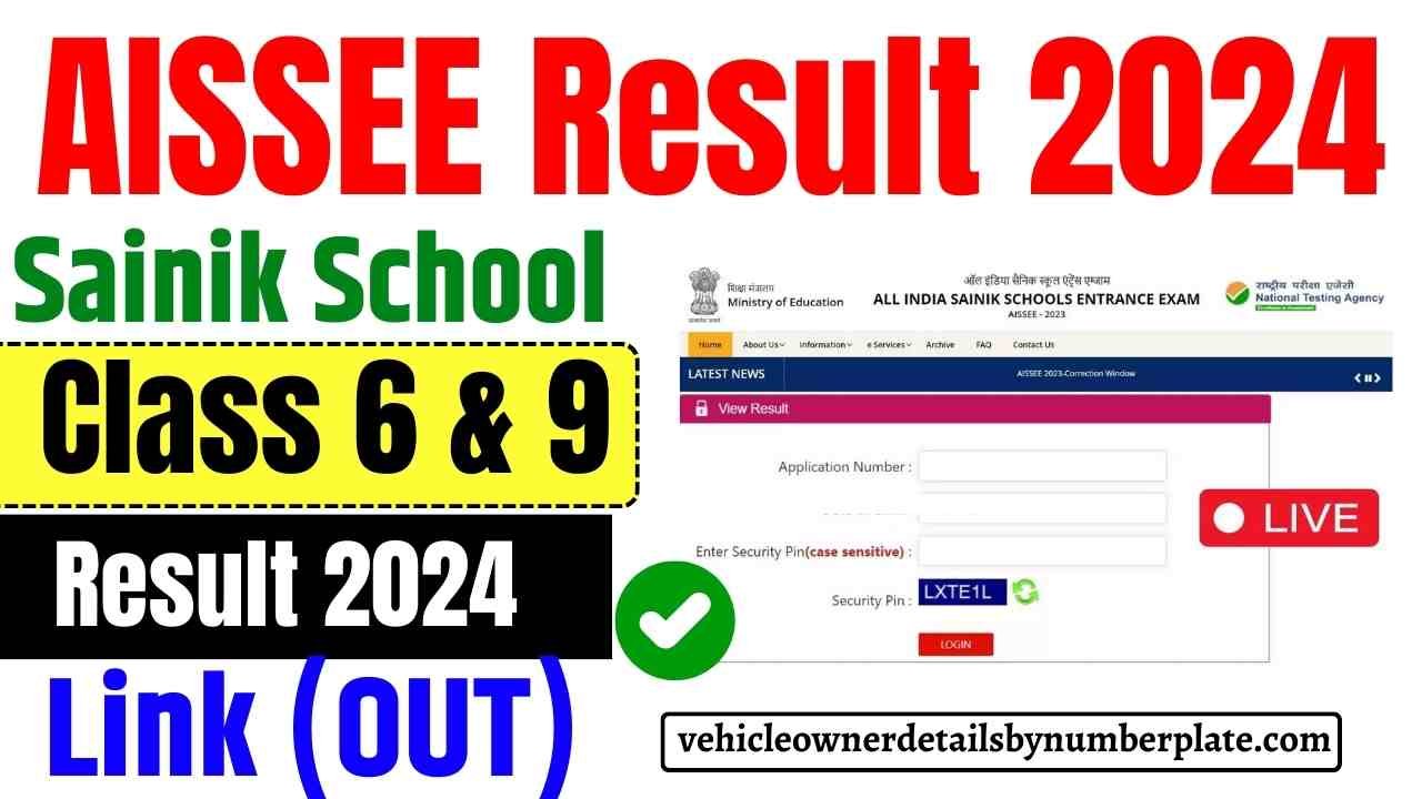 AISSEE Result 2024 (Link) Sainik School Class 6 & 9 Result aissee.nta.nic.in